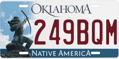 OK license plate 249BQM
