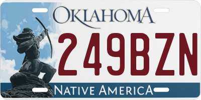 OK license plate 249BZN