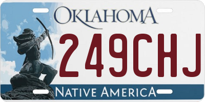 OK license plate 249CHJ