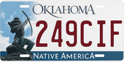 OK license plate 249CIF