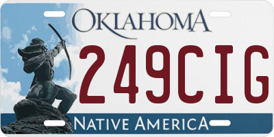 OK license plate 249CIG