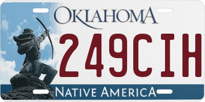 OK license plate 249CIH