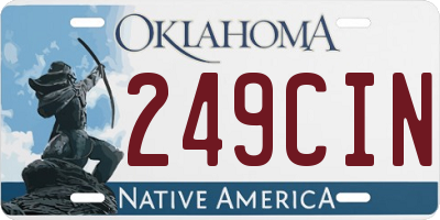 OK license plate 249CIN