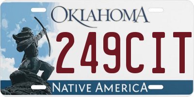OK license plate 249CIT