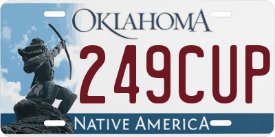 OK license plate 249CUP