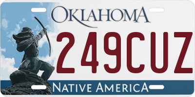OK license plate 249CUZ
