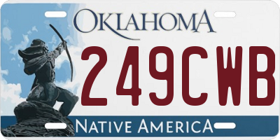 OK license plate 249CWB