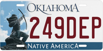 OK license plate 249DEP