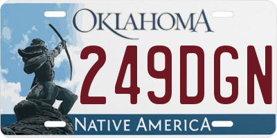 OK license plate 249DGN