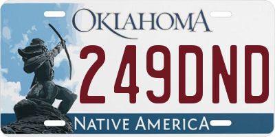 OK license plate 249DND
