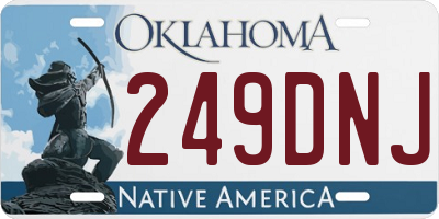OK license plate 249DNJ