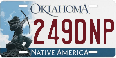 OK license plate 249DNP