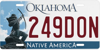 OK license plate 249DON