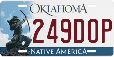 OK license plate 249DOP