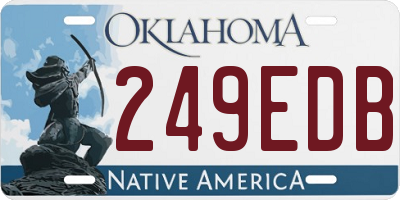 OK license plate 249EDB