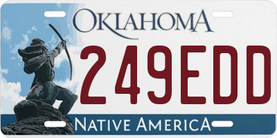 OK license plate 249EDD