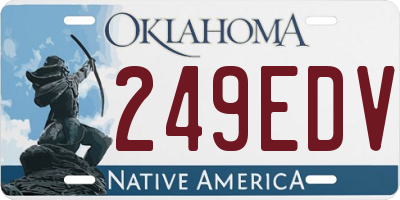 OK license plate 249EDV