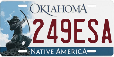 OK license plate 249ESA