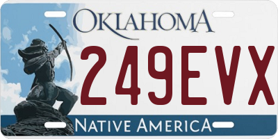 OK license plate 249EVX