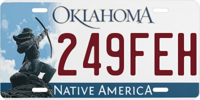 OK license plate 249FEH