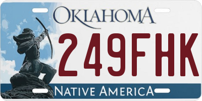 OK license plate 249FHK