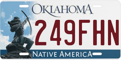OK license plate 249FHN