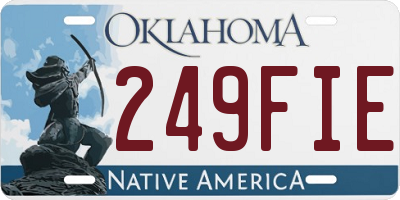 OK license plate 249FIE