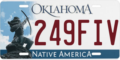 OK license plate 249FIV