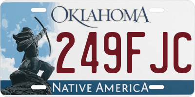 OK license plate 249FJC