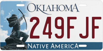 OK license plate 249FJF