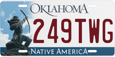 OK license plate 249TWG