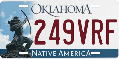 OK license plate 249VRF