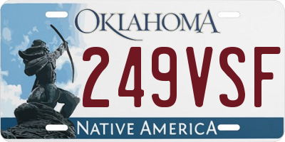 OK license plate 249VSF