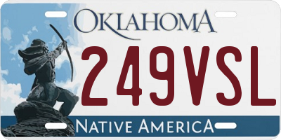 OK license plate 249VSL
