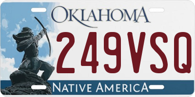 OK license plate 249VSQ