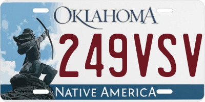 OK license plate 249VSV
