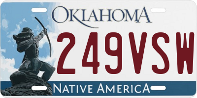 OK license plate 249VSW