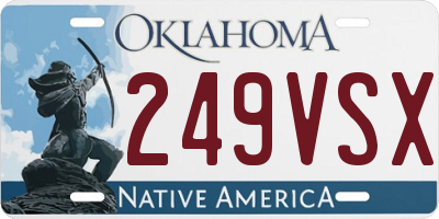 OK license plate 249VSX