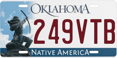 OK license plate 249VTB