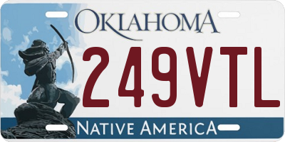 OK license plate 249VTL