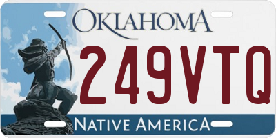 OK license plate 249VTQ