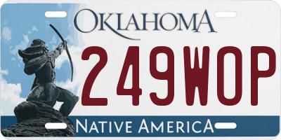 OK license plate 249WOP