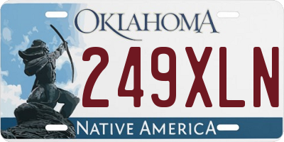 OK license plate 249XLN