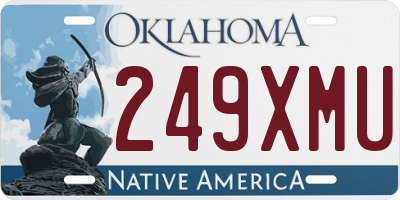 OK license plate 249XMU