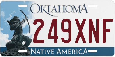 OK license plate 249XNF