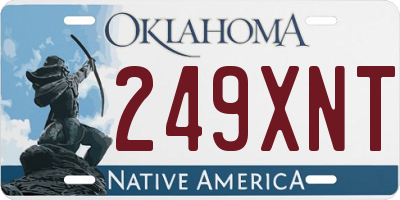 OK license plate 249XNT