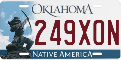OK license plate 249XON