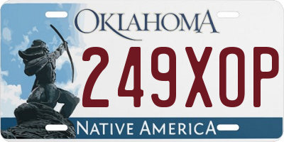 OK license plate 249XOP