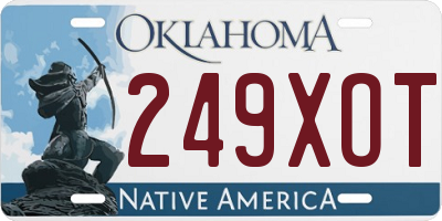 OK license plate 249XOT