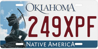 OK license plate 249XPF